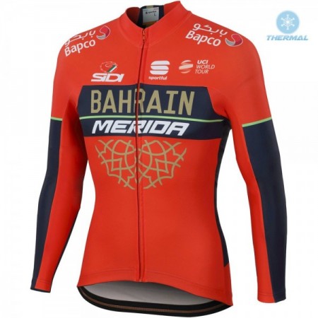 Maillot vélo 2018 Bahrain Merida Hiver Thermal Fleece N001